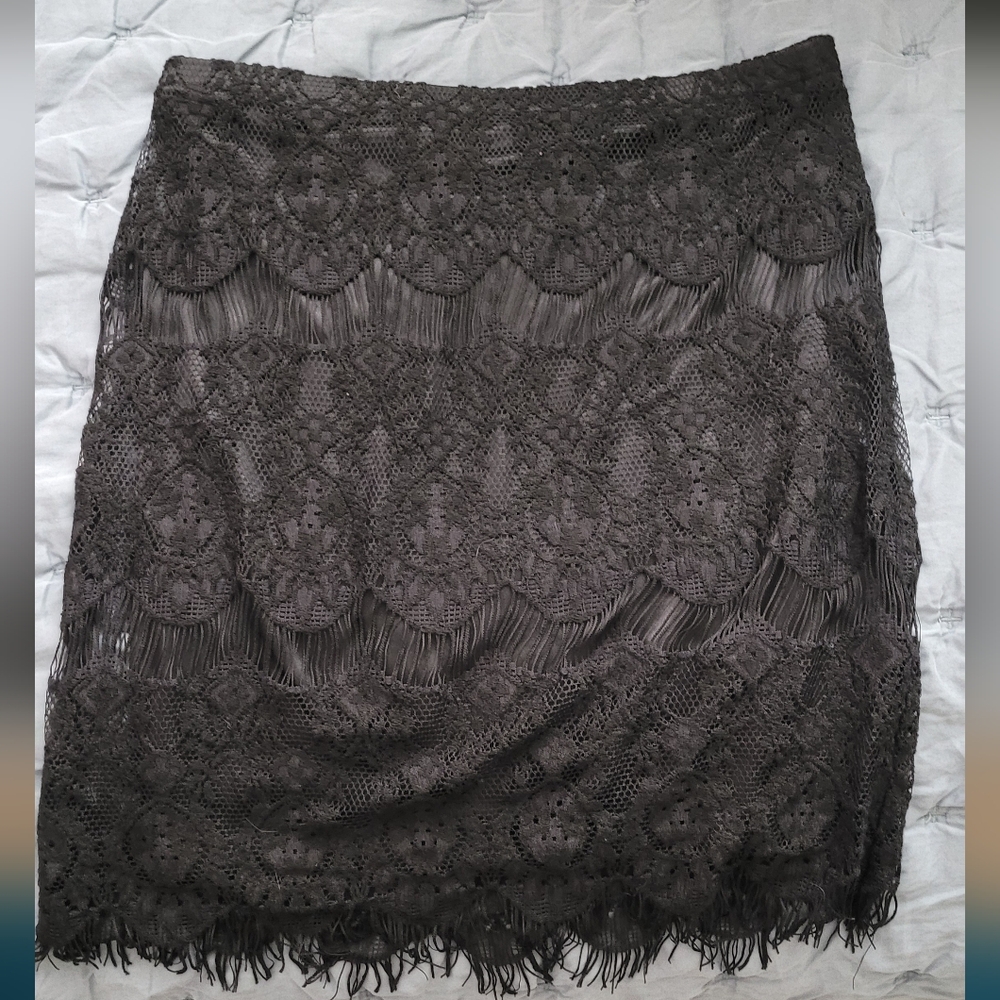 Rachael & Chloe Lace & Satin Mini Skirt S